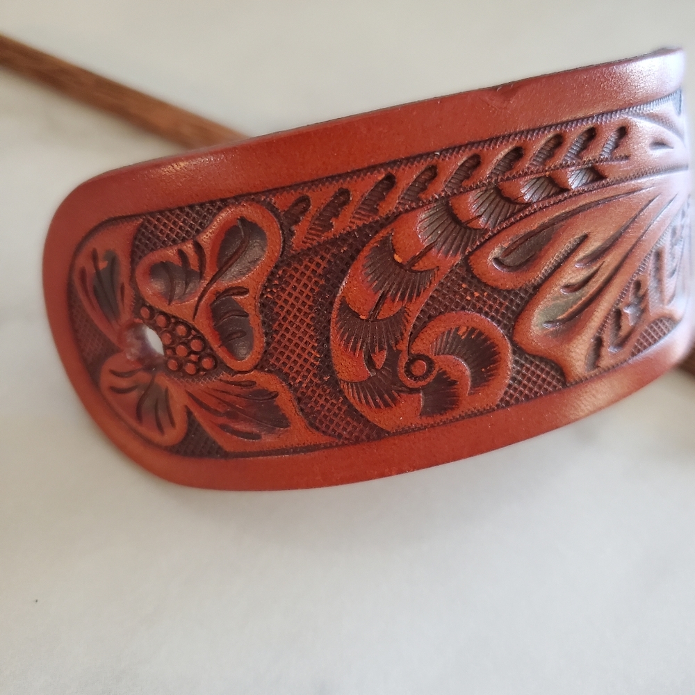 Handcrafted Leather Hair Stick Barrette / Hair Pin
